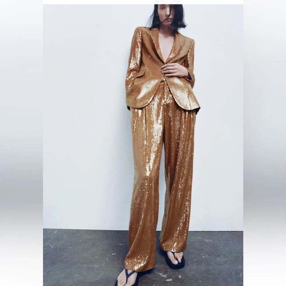 ZARA SEQUIN PANTS LIMITED EDITION 2503/008/015/024 - Picture 4 of 5